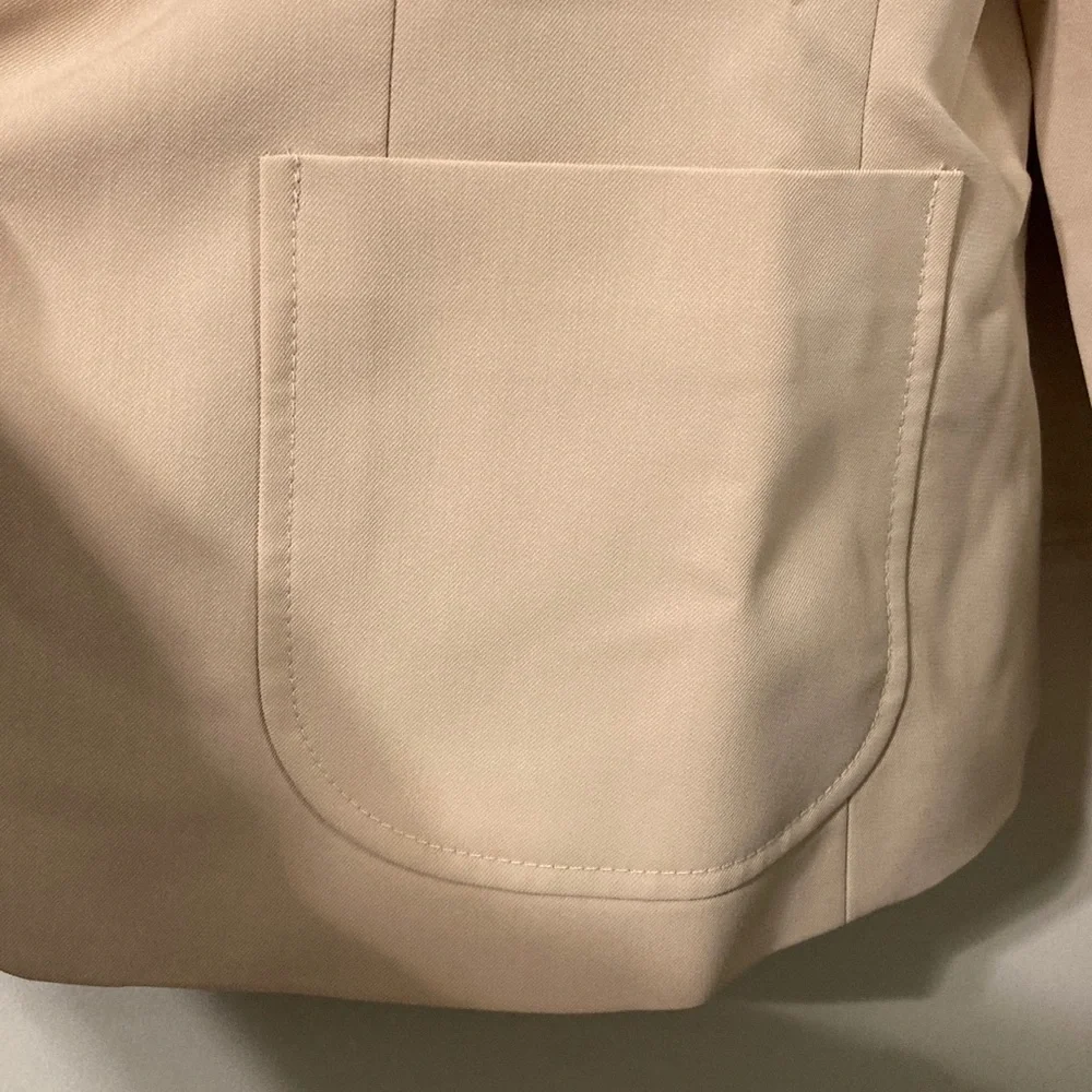 Pant Suit Anne Klein Beige Blazer Suit Jacket & Wide Leg Dress Pants 10 Petite - Picture 4 of 14